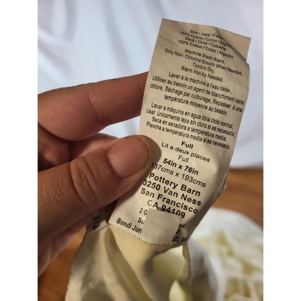 Pottery Barn Ruffle Cotton Bed Skirt ~ Full